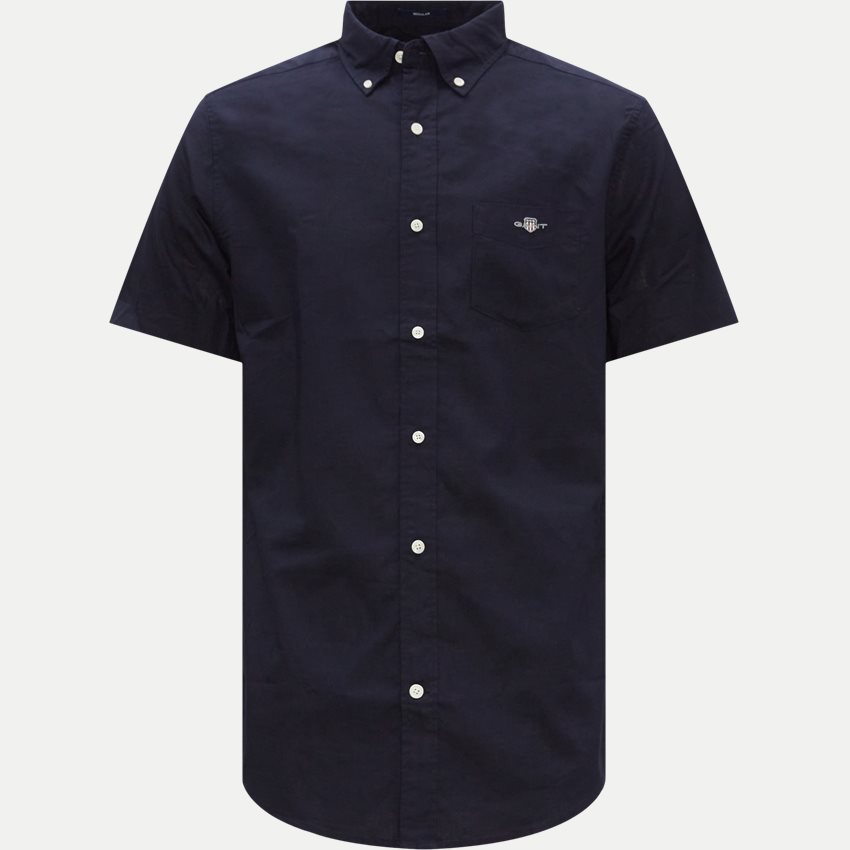 Gant Shirts REG COTTON LINEN SS SHIRT 3230053 EVENING BLUE